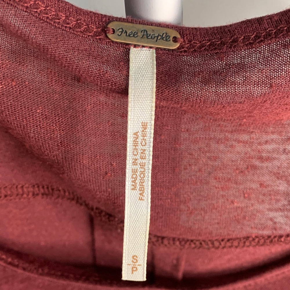 Free People Burgundy Layered Blouse - Picture 2 of 4